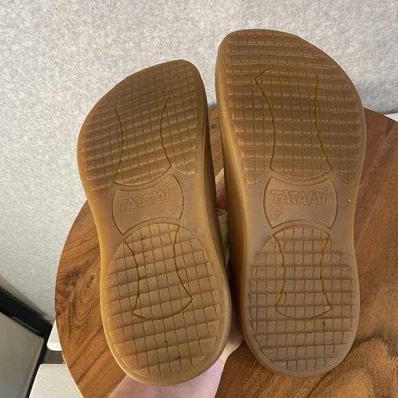 🤎 Birkenstock Tatami Womens 37 / 6 Tan Leather Bow Clogs 🤎 - Picture 9 of 12